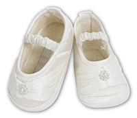 Sarah Louise Girls Ivory Christening Shoes 004409GP