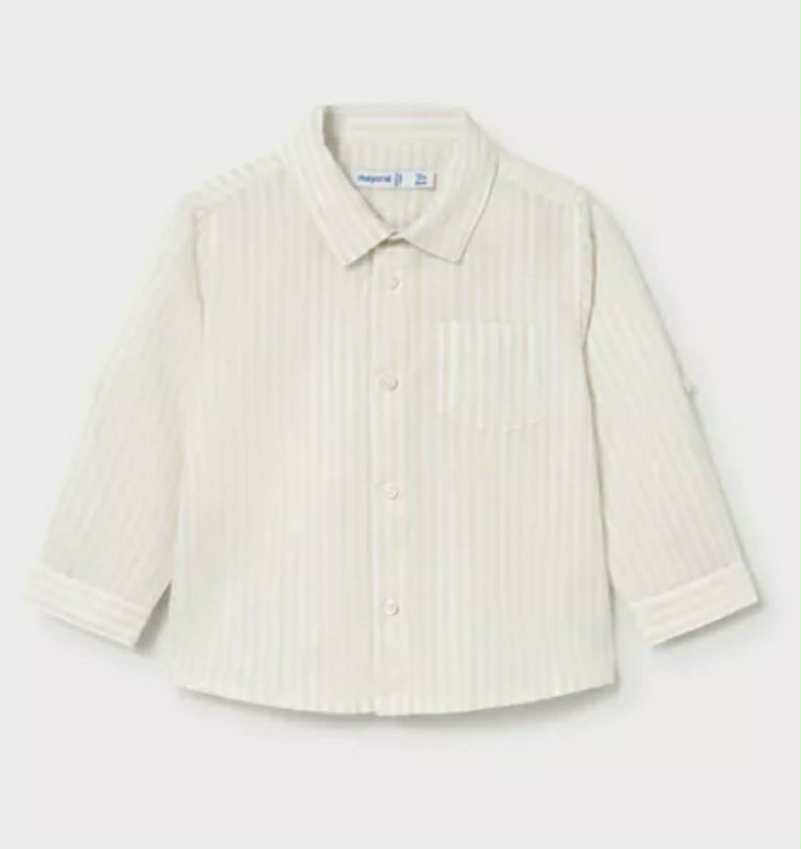 Mayoral -a- A A Beige Stripe Linen Shirt 1118 b