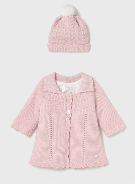 Mayoral -a- A Baby Pink knitted Coat & Hat 2412