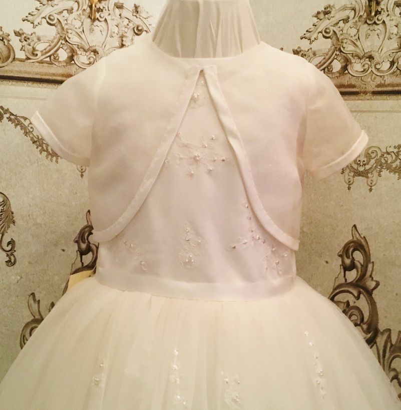 Sarah Louise Ivory Organza Bolero 7428