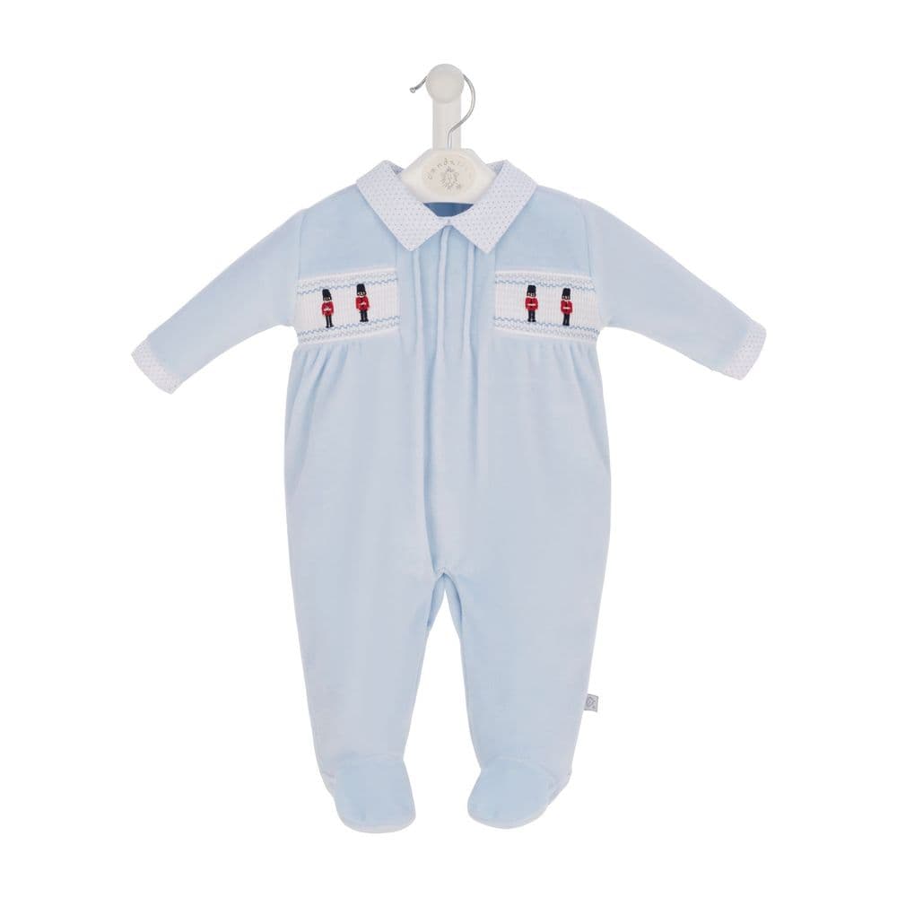 BG Little Soldiers Velour Baby Grow