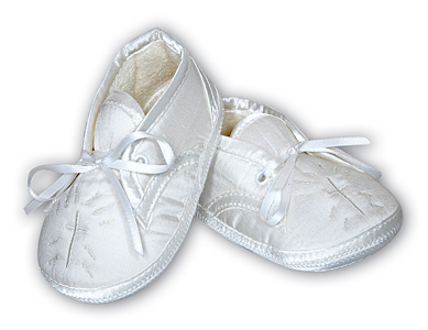 Sarah Louise -sl- Boys White silk Shoe 004403GP